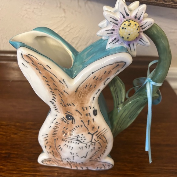Blue Sky Easter Rabbit Pitcher - Picture 2 of 5